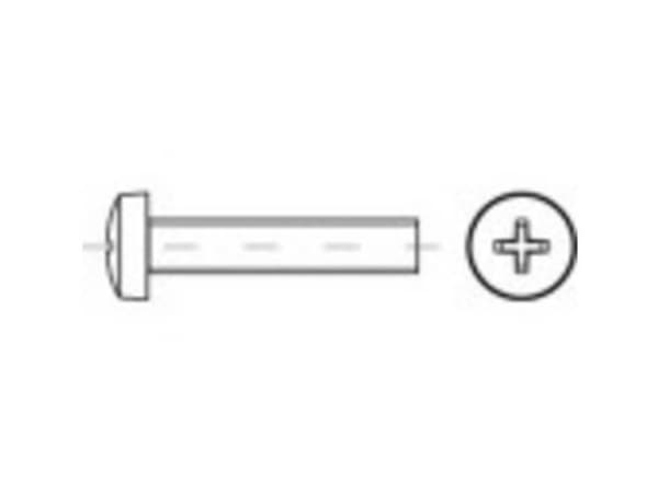 TOOLCRAFT 1068839 Skruv med slitsad huvudskruv M5 40 mm Philips DIN 7985 Rostfritt stål A4 500 st