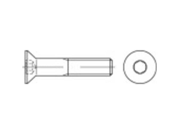 TOOLCRAFT 1069069 Sänksänkta skruvar M5 35 mm Hexagonfäste ISO 10642 Rostfritt stål A2 200 st