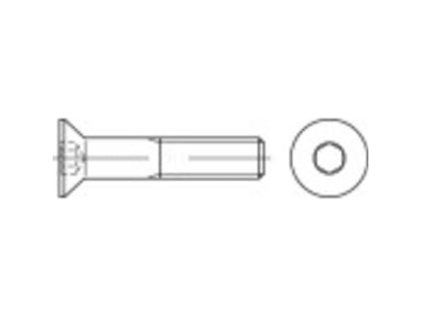 TOOLCRAFT 1069185 Sänksänkta skruvar M3 20 mm Hexagon socket ISO 10642 Rostfritt stål A4 100 st