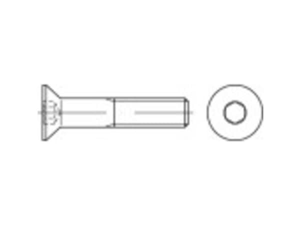 TOOLCRAFT 1069185 Sänksänkta skruvar M3 20 mm Hexagon socket ISO 10642 Rostfritt stål A4 100 st