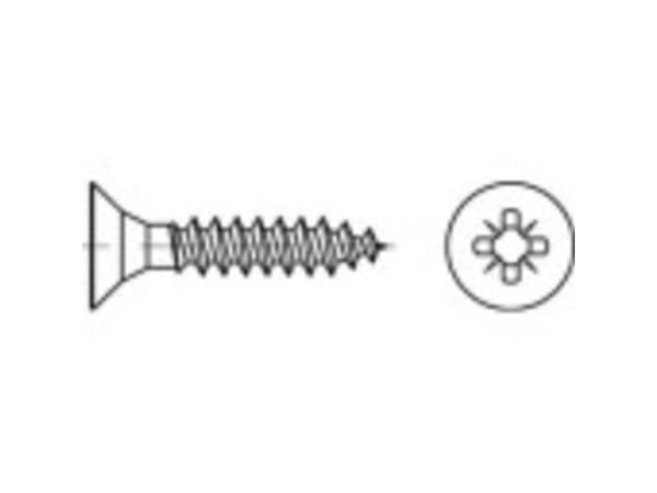 TOOLCRAFT 1069722 Senkkiruuvit 3,5 mm 35 mm Poikkileikkaus Pozidriv 88097 Ruostumaton teräs A2 1000 kpl
