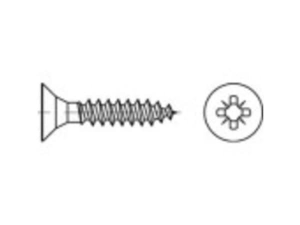 TOOLCRAFT 1069722 Senkkiruuvit 3,5 mm 35 mm Poikkileikkaus Pozidriv 88097 Ruostumaton teräs A2 1000 kpl