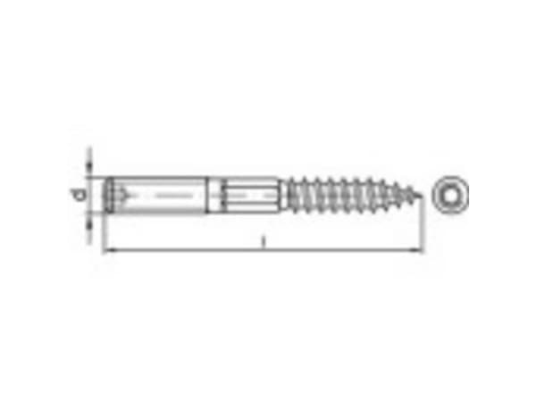 TOOLCRAFT 1069965 Stokskrue M8 50 mm 88149 Rustfrit stål A2 100 stk