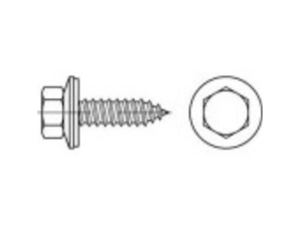 TOOLCRAFT 1069996 Facadeskrue 6.5 mm 90 mm Udvendig sekskant 88176 Rustfrit stål A2 150 stk