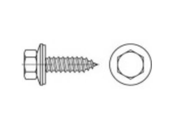 TOOLCRAFT 1069996 Facadeskrue 6.5 mm 90 mm Udvendig sekskant 88176 Rustfrit stål A2 150 stk