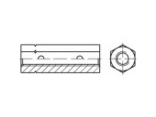 TOOLCRAFT 136584 Kuusiokoloavaimen mutteri M36 Teräs Galvanoitu DIN 1479 1 kpl