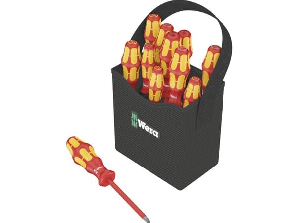 Wera Kraftform 2go 100, 11 styck, Phillips, Pozidriv, Torx, PH 1, PH 2, PZ 1, PZ 2, T10, T15, T20, 50 x 120 mm