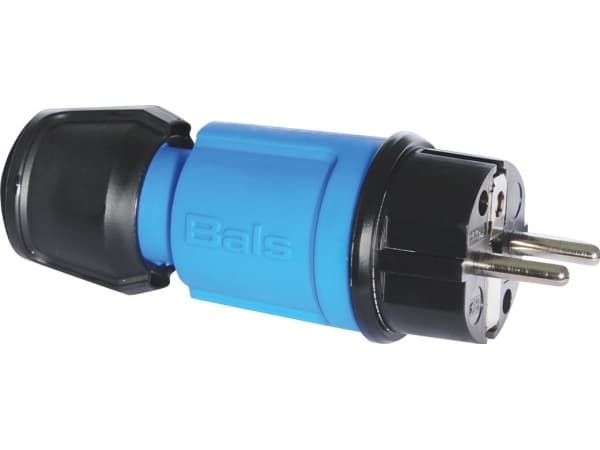 BALS Slagfast stikprop schuko 16A 250V IP44, med Multi-Grip, polyamidi. Farve blå
