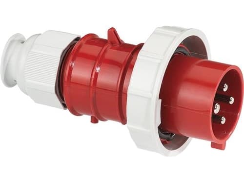 BALS CEE stikprop 32A 440V klokken H3 4 polet rød, IP67, skrueløs Quick connect, polyamid