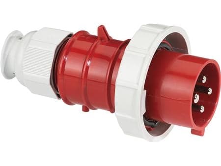 BALS CEE Stikprop-TE H3 440V 32A 4 polet Rød Multigrip, skrue forniklet IP67, polyamidi. Quick-Connect