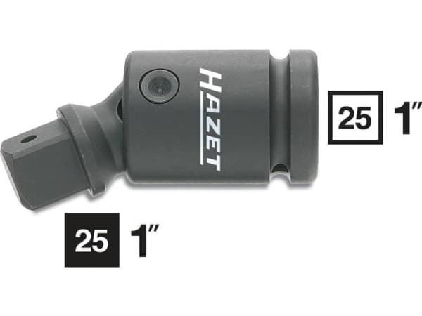 HAZET 1106S, Iskuhylsy, Musta, 1 pää(t), 1", Metrinen/brittiläinen, 25 mm