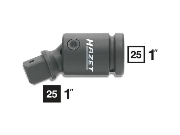 HAZET 1106S, Iskuhylsy, Musta, 1 pää(t), 1", Metrinen/brittiläinen, 25 mm