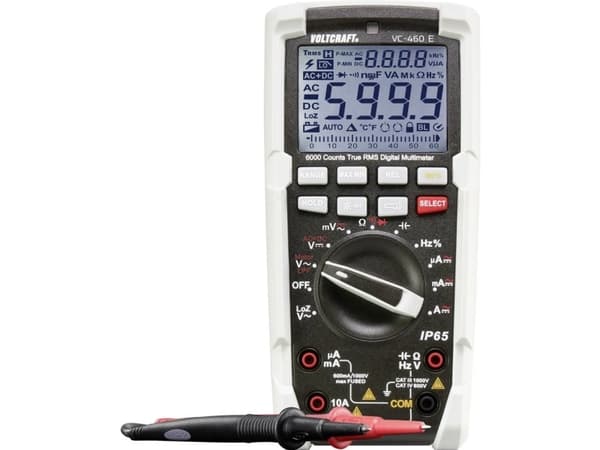 VOLTCRAFT VC-460 E Hånd-multimetri digitaalinen Stænkvandsbeskyttet (IP65) CAT III 1000 V, CAT IV 600 V Visning (counts): 6000