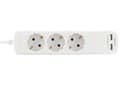 Miniatyrbild 5 av 5: DELTACO GT-160 - Effektband - 3.68 kW - ingång: power CEE 7/7 - utgångskontakter: 3 (CEE 7/4, 2 x USB) - 1.5 m sladd - vit