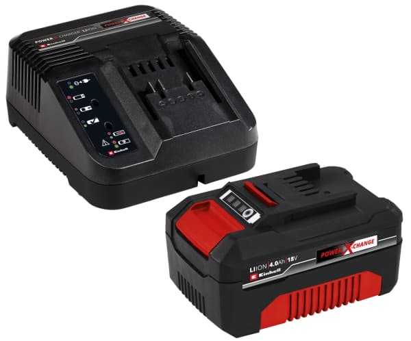 Einhell 4512042, Litiumioni (Li-Ion), 18 V 4,00Ah, Musta, Punainen, 200-260 V, 50/60 Hz, Litiumioni (Li-Ion)
