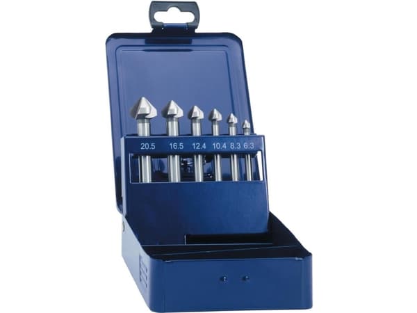 Eventus by Exact 05540 Keglesænker-sæt 6 dele 6.3 mm, 8.3 mm, 10.4 mm, 12.4 mm, 16.5 mm, 20.5 mm HSS Cylinderskaft 1 Set