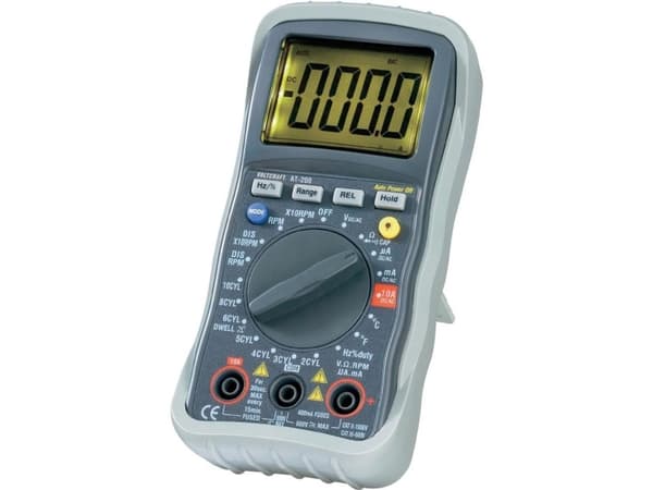 VOLTCRAFT AT-200 Kädessä pidettävä digitaalinen yleismittari Auton mittaustoiminto CAT III 600 V Näyttö (lukemat): 4000