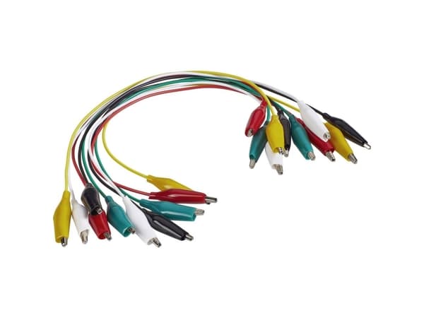 VOLTCRAFT KS-280/0.1 Prøveledning sæt Krokodillenæb Krokodillenæb 0.28 m Sort, Rød, Gul, Grøn, Hvid 1 Set