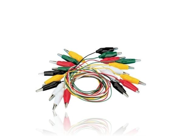 VOLTCRAFT KS-280/0.1 Prøveledning sæt Krokodillenæb Krokodillenæb 0.28 m Sort, Rød, Gul, Grøn, Hvid 1 Set