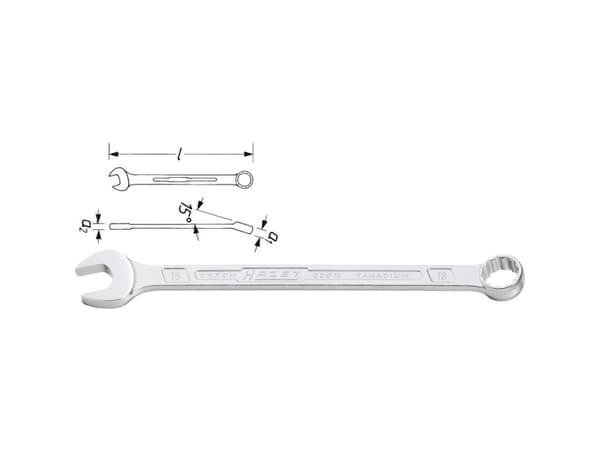 HAZET 600N-75, 75 mm, Krom, Krom, 10°, Tyskland, 810 mm