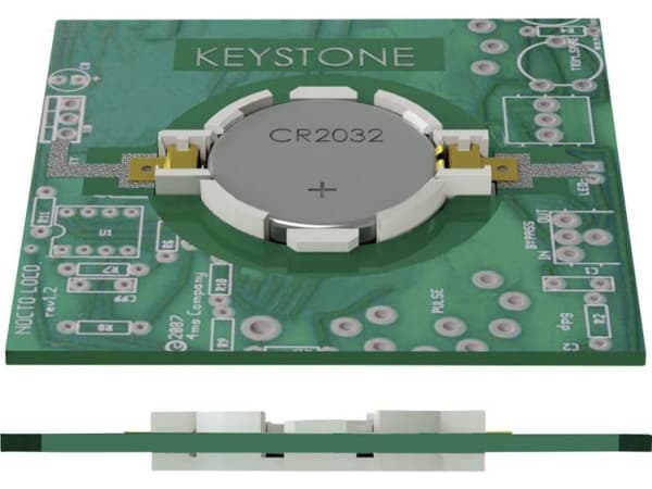 Keystone Electronics 1057 Knappcelleholder 1x CR 2032 Horisontal, Overflatemontering SMD (L x B x H) 33,15 x 23,93 x 5,21 mm