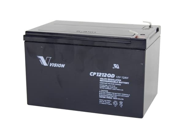 Vision Akkus CP12120D Blybatteri 12 V 12 Ah Blyfleece (B x H x T) 151 x 101 x 98 mm Fladstik 6,35 mm Vedligeholdelsesfri, Cyklusstabilt