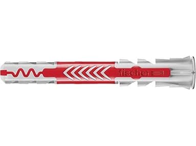 Fischer DuoPower, Väggplugg, Autoklaverad lättbetong, Tegel, Betong, Murverk, Gipsskivor, Nylon, Grå, Röd, 6 mm, 50 mm