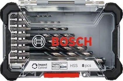 Bosch Impact Control - Borrsats - spiralborr - 8 delar - H8 - hexagonalt