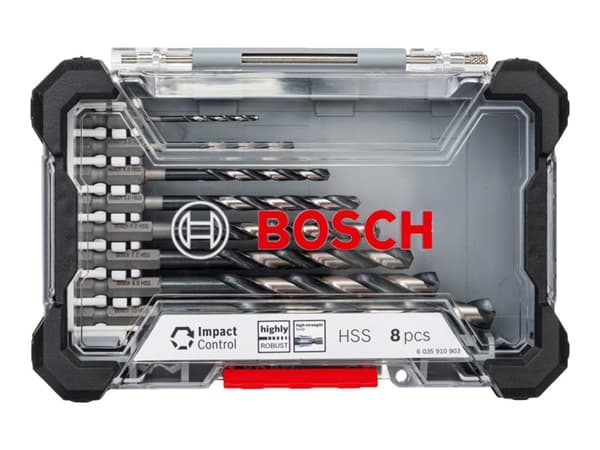 Bosch Impact Control - Borrsats - spiralborr - 8 delar - H8 - hexagonalt