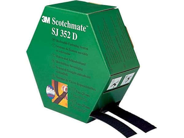 3M SJ352D, Monteringstejp, Svart, 5 m, inomhus, Gummi, 25 mm