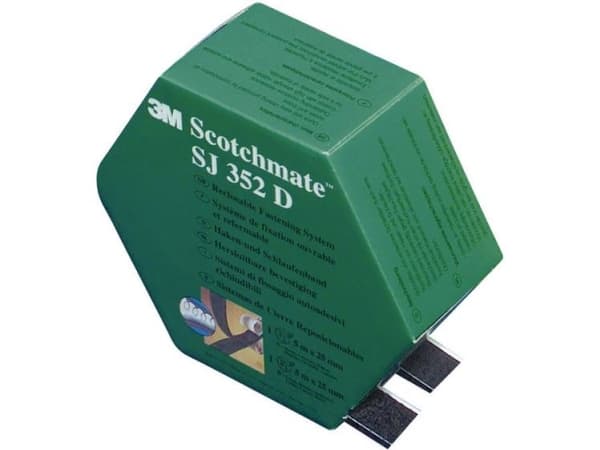 3M SJ352D, Monteringstejp, Svart, 5 m, inomhus, Gummi, 25 mm