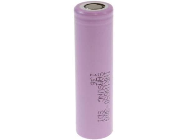 Samsung INR18650 30Q Erikoisakku 18650 Flat-Top, High Current Compatible Lithium 3.6 V 3000 mAh