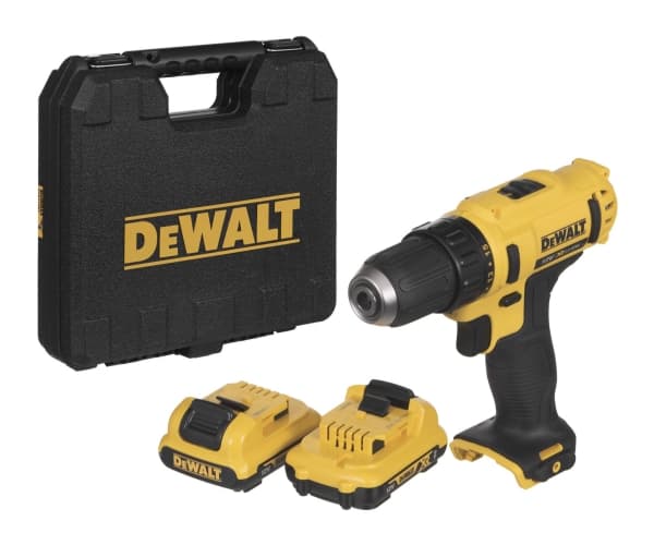 DeWALT DCD710D2-QW - Borr/drivare - sladdlös - 2 hastigheter - nyckellös chuck 10 mm - 24 N·m - 2 batterier - 10.8 V