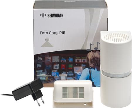 NIKO Photo Gong PIR täydellinen sarja230V adapteri, IR-ilmaisin ja kello
