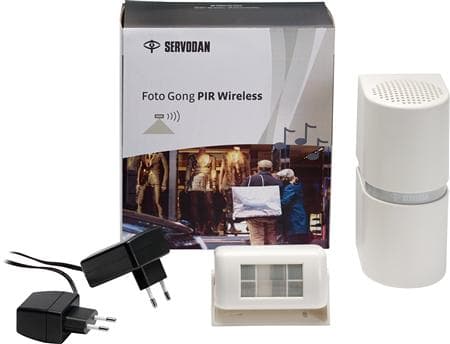 NIKO Photo Gong PIR langaton täydellinen sarja230V adapteri, IR-ilmaisin ja kello