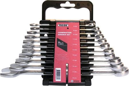 TECOS rengashaarukka-avaimensarja T-CW81911kpl avaimia 8-19mmtoimitetaan muoviklipseissä