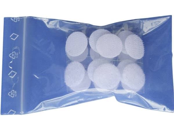 TRU COMPONENTS 685-010-Bag Burrebåndpunkter til fastlimning Burrebånd statisk loop del (Ø) 20 mm Hvid 8 Paar