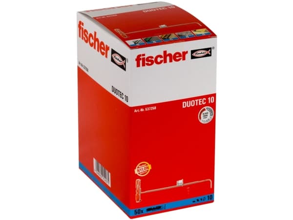 Fischer 537258, Skrue- og veggpluggsett, Gipsfiberplate, Gipsplater, 50 mm, 1 cm, 4,5 mm, 5 mm