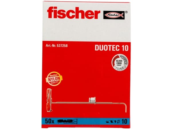 Fischer 537258, Skrue- og veggpluggsett, Gipsfiberplate, Gipsplater, 50 mm, 1 cm, 4,5 mm, 5 mm