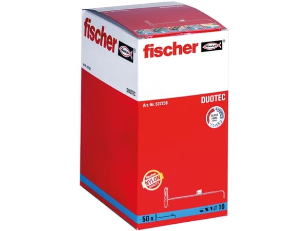 Fischer 537258, Skrue- og veggpluggsett, Gipsfiberplate, Gipsplater, 50 mm, 1 cm, 4,5 mm, 5 mm