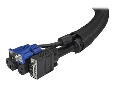 StarTech.com 2 m kabelhanteringsstrumpa - Flexibelt lindad kabelstrumpa - 25,4 mm till 38,1 mm diameter expanderbar hylsa - Polyesterkabelhanterare/-