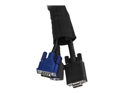 StarTech.com 2 m kabelhanteringsstrumpa - Flexibelt lindad kabelstrumpa - 25,4 mm till 38,1 mm diameter expanderbar hylsa - Polyesterkabelhanterare/-
