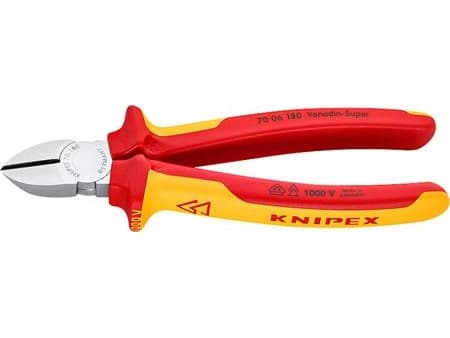 Knipex KP-7006180, Avbitertang, Kromfarget, Kromvanadiumstål, Plast, Oransje, Rød, 56 mm, 180 mm