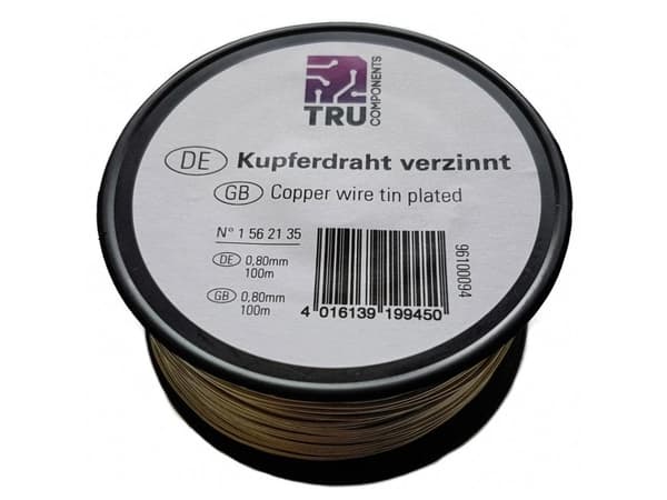 TRU COMPONENTS Kobbertråd Udvendig diameter (uden isoleringslak): 0,40 mm 90 m