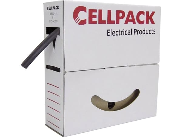 Cellpack 127132 Heat Shrink Tubing Without Adhesive Black 18mm Shrink Ratio:3:1 7m