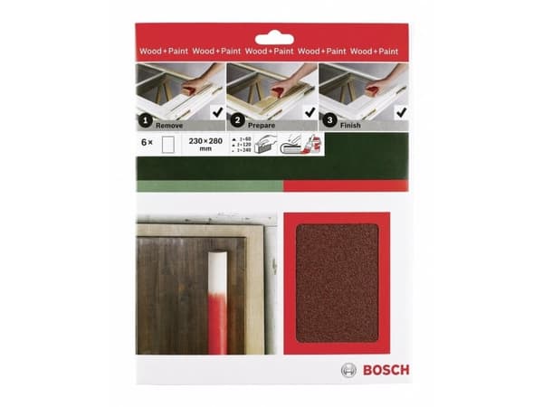 Bosch Tillbehör Universal Remove Prepare Finish 2609256C39 Handsandpappersset Kornstorlek 60, 120, 240 (L x B) 230 mm x 280 mm 1 set