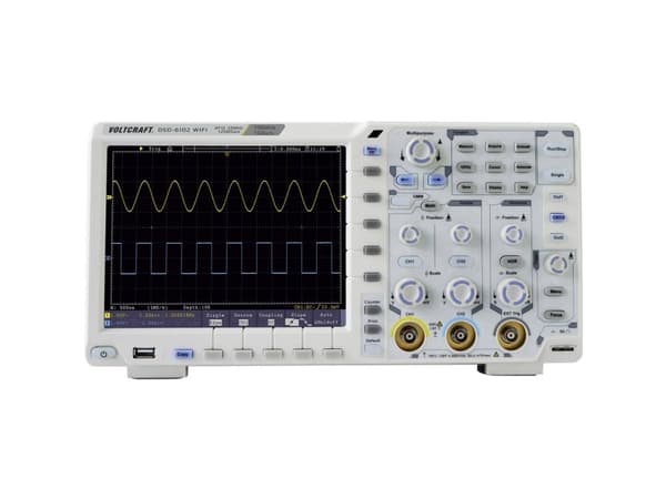 VOLTCRAFT Digitaalinen oskilloskooppi DSO-6102WIFI 100 MHz 2-kanavainen 1 GSa/s 40000 kpts 8-bittinen funktiogeneraattori, yleismittari radio (DSO-61