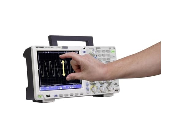VOLTCRAFT Digitaalinen oskilloskooppi DSO-6102WIFI 100 MHz 2-kanavainen 1 GSa/s 40000 kpts 8-bittinen funktiogeneraattori, yleismittari radio (DSO-61