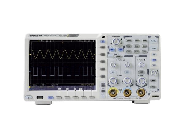 VOLTCRAFT Digitaalinen oskilloskooppi DSO-6102WIFI 100 MHz 2-kanavainen 1 GSa/s 40000 kpts 8-bittinen funktiogeneraattori, yleismittari radio (DSO-61