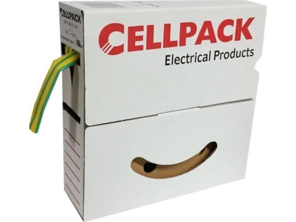 CellPack 127082 Kutistusputki ilman liimaa Vihreä-keltainen 19,10 mm Kutistumisnopeus:2:1 7 m 7 m